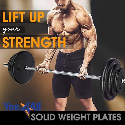 Yes4All 1 Inch Grip Cast Iron Weight Plates for Dumbbells – Standard Weight Plates - 20lb