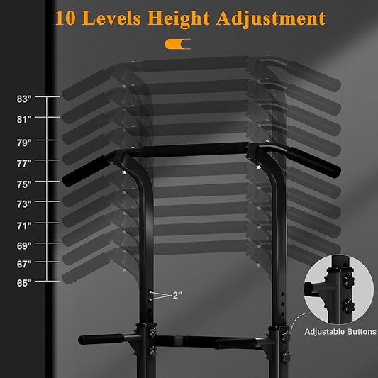 DlandHome Power Tower Dip Station Pull Up Bar