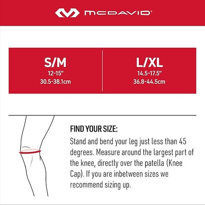 McDavid Knee Support Wrap, Knee Pain Relief from Jumpers Knee, Runners Knee, Patella Support, Tendon Support, Cartilage Meniscus Injuries, Adjustable for Men & Women, Sold as Single Unit (1)