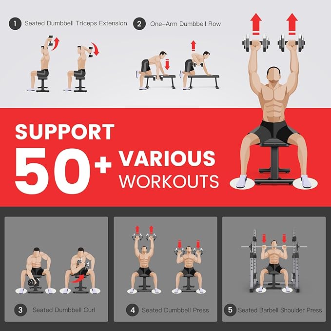 PASYOU Flat Weight Bench Workout Bench Max Load 1450LBS/660KG Strength (Model:PW100)
