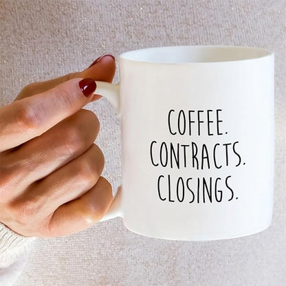 Retreez Funny Realtor Mug Gift Real Estate Agent Broker Sales Contract Closing 11 Oz Ceramic Tea Coffee Mugs - Thank You Motivational Thank-you Inspirational birthday gift for friend coworker her him