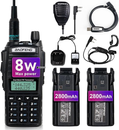 BaoFeng UV-82 High Power BaoFeng Radio Ham Radio 2800mAh Battery Kits(1 Pack-Black)