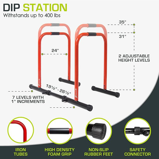 ProsourceFit Power Dip Station Adjustable Height Upper Body