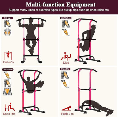 DlandHome Power Tower Dip Station Pull Up Bar