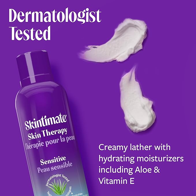 Skintimate Skin Therapy Sensitive Skin Moisturizing Shave Gel for Women with Vitamin E, Aloe and Olive Butter, 7 oz - 3 Pack