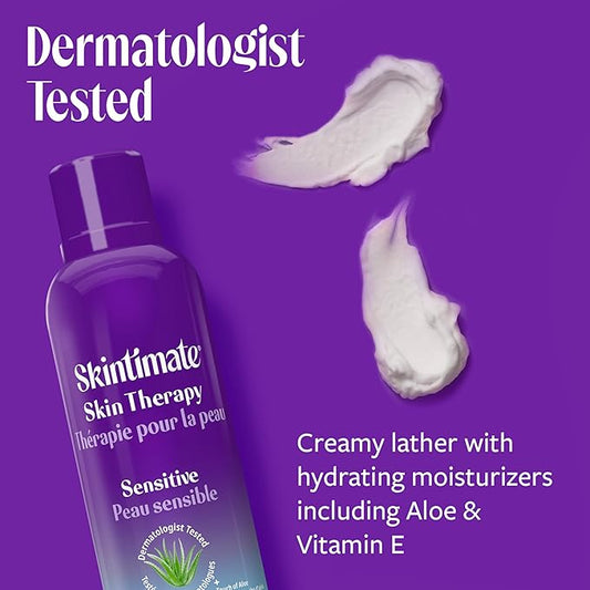 Skintimate Skin Therapy Sensitive Skin Moisturizing Shave Gel for Women with Vitamin E, Aloe and Olive Butter, 7 oz - 3 Pack
