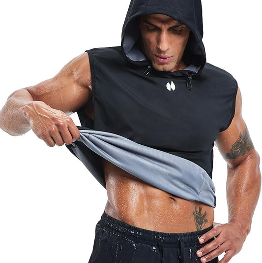 HOTSUIT Sauna Vest for Men Anti-rip Men's Heat Trapping Pullover Hoodies Tank Top for Boxing Exercise