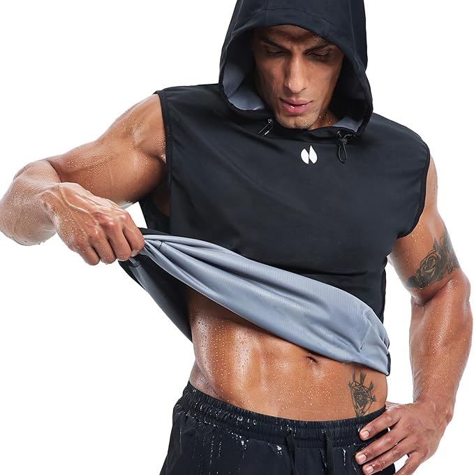 HOTSUIT Sauna Vest for Men Anti-rip Men's Heat Trapping Pullover Hoodies Tank Top for Boxing Exercise
