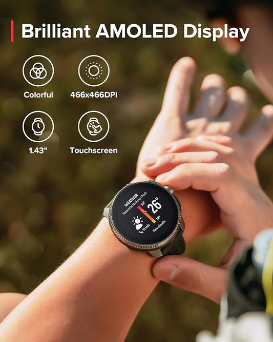 SUUNTO Race GPS Sports Watch, 1.43" AMOLED Touchscreen w/ Crown Button, 26 Days Battery Life, Training & Sleep Health Tracking, Dual-GNSS, 16GB Global Offline Maps, Lightweight for Running, Birch