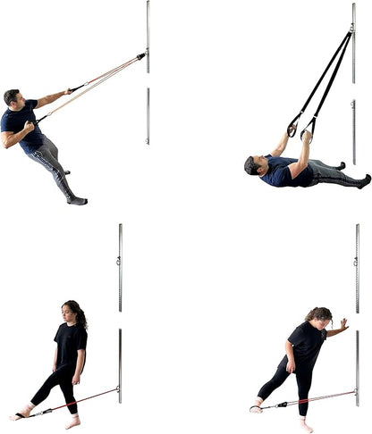 Aluminum Wall-Mounted Anchor Fitness System - Adjustable, Multi-Functional, Space Saving Home Gym Solution for Strength Training, Workout Goals | 100+ Exercises, Easy Installation, 300lbs Capacity