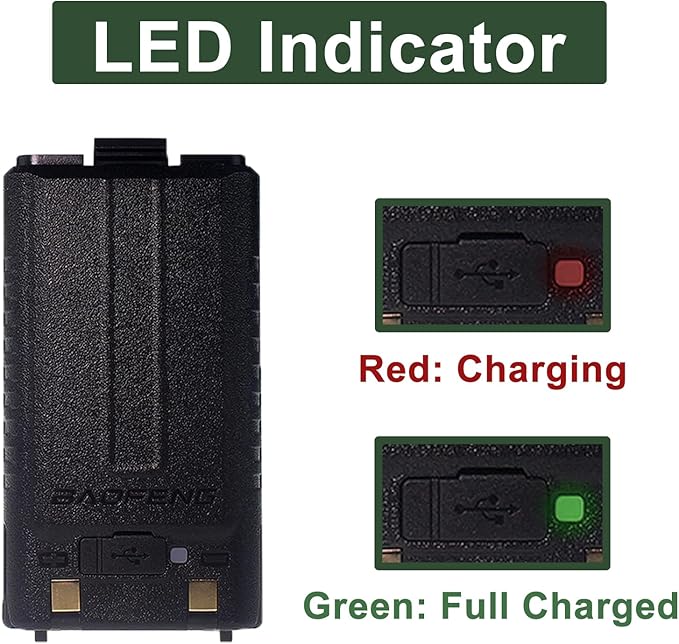 BAOFENG UV-5RM Battery 2500mAh Enlarge Capacity for UV-5RH 7.4V BL-5RH BL-5RH Li-ion GM-5RH Walkie