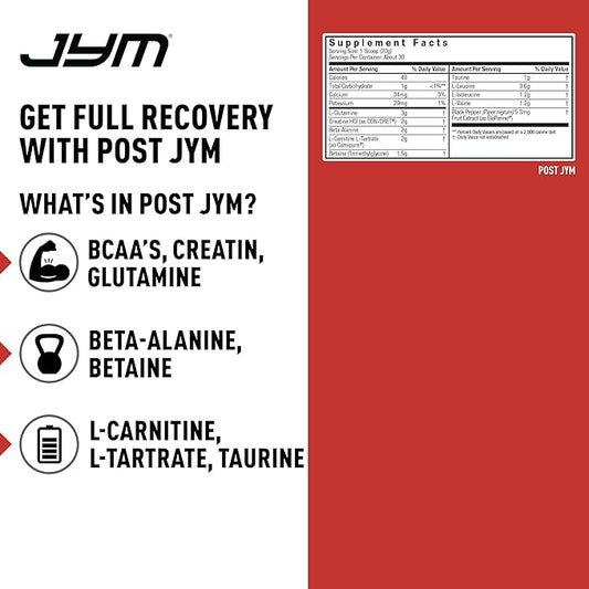 Post JYM Active Matrix - Post-Workout with BCAA's, Glutamine, Creatine HCL, Beta-Alanine, and More | JYM Supplement Science | Watermelon, 30 Servings
