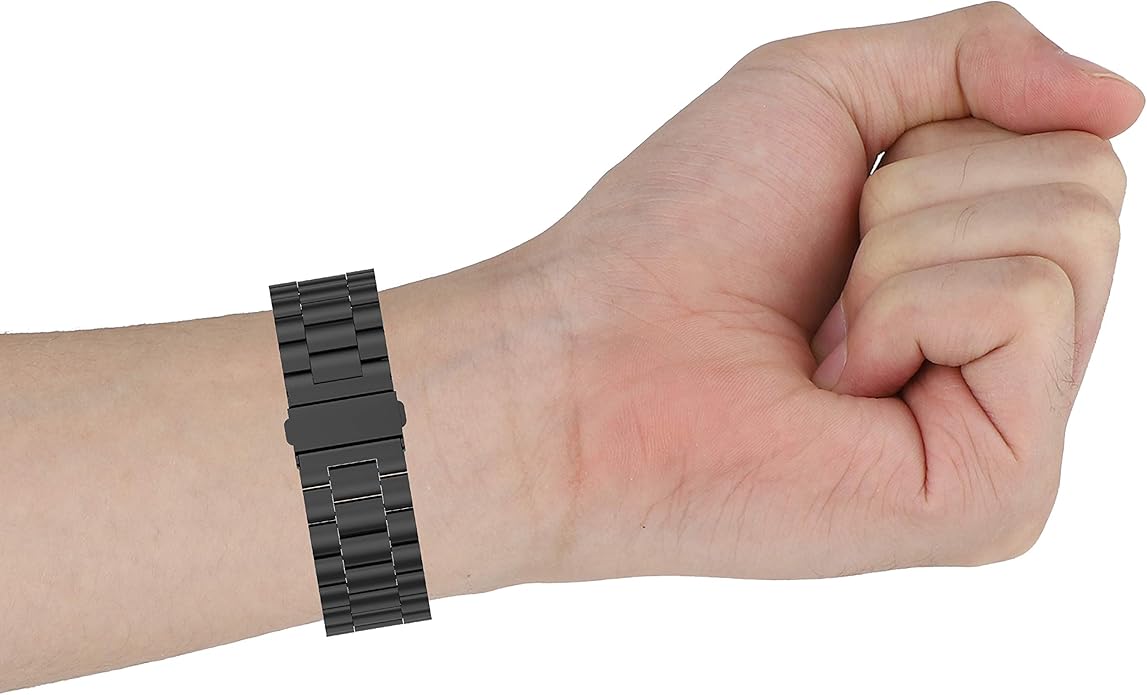 FitTurn Bands Compatible with Letscom, Letsfit, Lintelek, Yamay SmartWatch -Replacement Classic Stainless Steel Metal WatchBand for ID205L, ID205U,ID215G, ID205, ID216, ID205S, SW021
