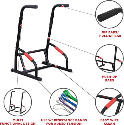 Sunny Health & Fitness Adjustable Multi-Use Dip Station Bar