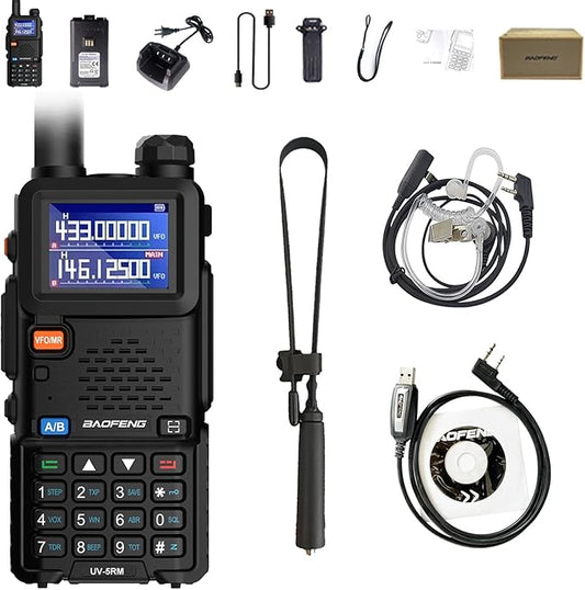 BAOFENG UV-5RM Two Way Radio Multi-Band Long Range UV-5R Ham 1.77in LCD