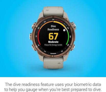 Garmin Descent™ Mk3i, Dive Computer and Multisport GPS Smartwatch, Air Integration, French Gray