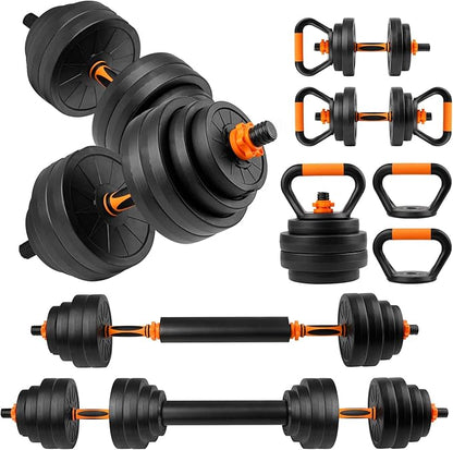 Adjustable Weights Dumbbells Set, 22/33/44/55/66/88lbs Free Weights Dumbbells Set with 4 Mode, Weight Set for Home Gym, Used as Kettlebells, Barbell, Push up Stand, Workout, Suitable Men and Women