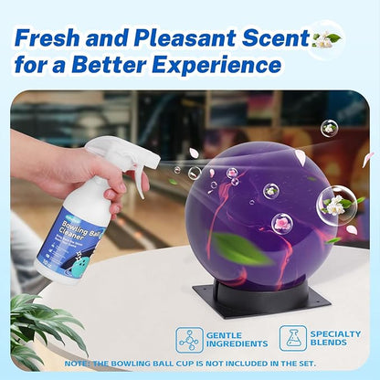 Adhafera Bowling Ball Cleaner Kit – 10oz Spray Cleaner for Bowling Balls with 3 Modes & Dual-Sided Towel, Ideal Gift for Bowlers