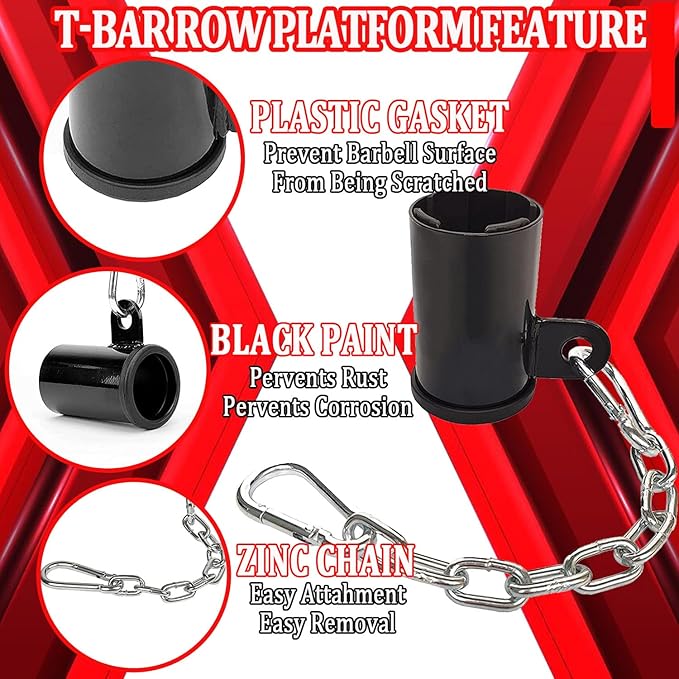 T-bar Row Platform with Chain Full 360°Swivel Eyelet