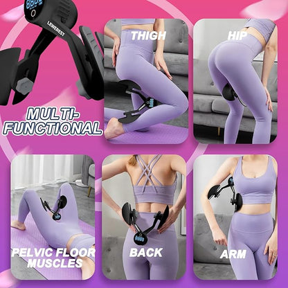 Thigh Master Thigh Exerciser with Counter Rechargeable 4 Levels 360° Rotatable