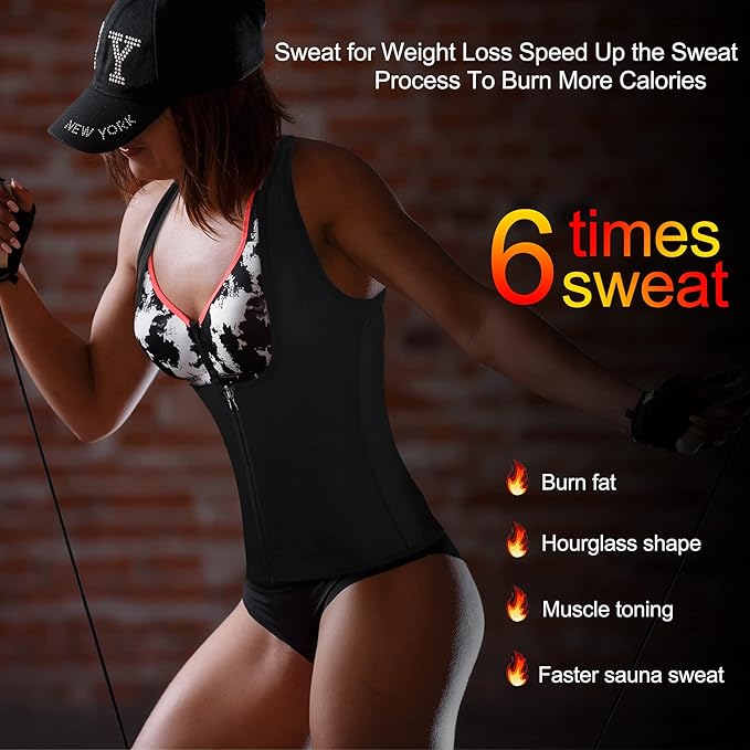 Sweat Vest for Women Sauna Suit for Women Weight Loss Sauna Shirt Sweat Jacket Body Shaper.