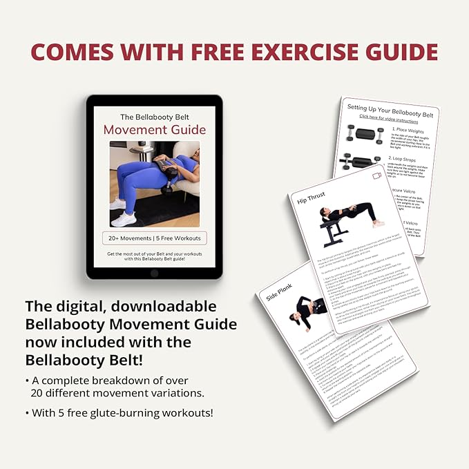 OG Belt - Bellabooty Exercise Hip Thrust Belt – For Dumbbells, Kettlebells, and Plates – Slip-Resistant Padding for Hip Protection – Perfect for Gym, Home, and On-the-Go Workouts