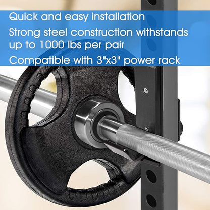Yes4All Power Rack Attachment – J-Hook Barbell Fit 2x2 or 3x3 in