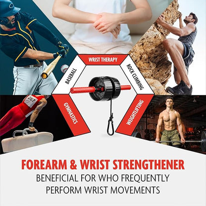 DMoose Fitness Forearm Strengthener & Wrist Roller - 2 in 1 Arm