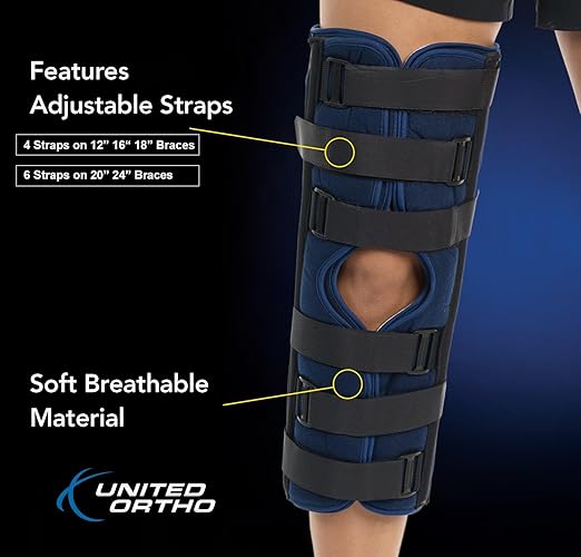 United Ortho 61020 3-Panel Knee Immobilizer, 20"