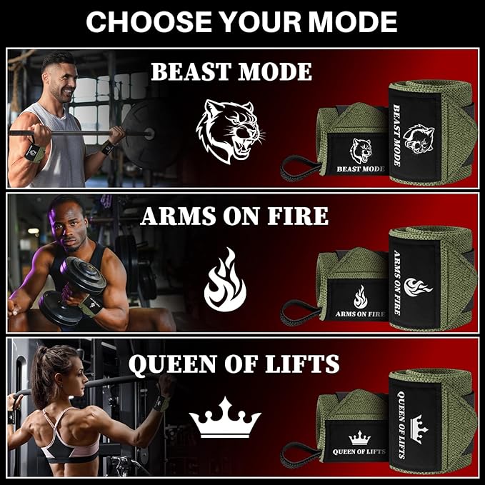 TECEUM Weightlifting 18" & 12" Wrist Wraps with Thumb Loop – Heavy Duty Wrist Workout Braces for Men and Women – Ideal for Powerlifting, Strength Training, Bodybuilding