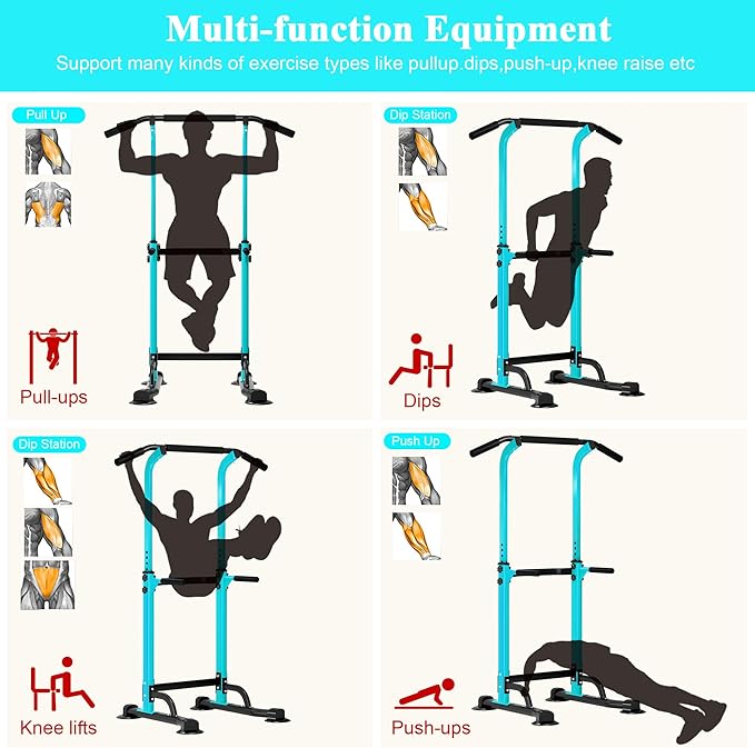 DlandHome Power Tower Dip Station Pull Up Bar