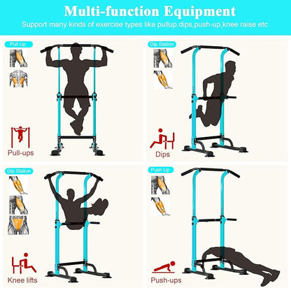 DlandHome Power Tower Dip Station Pull Up Bar