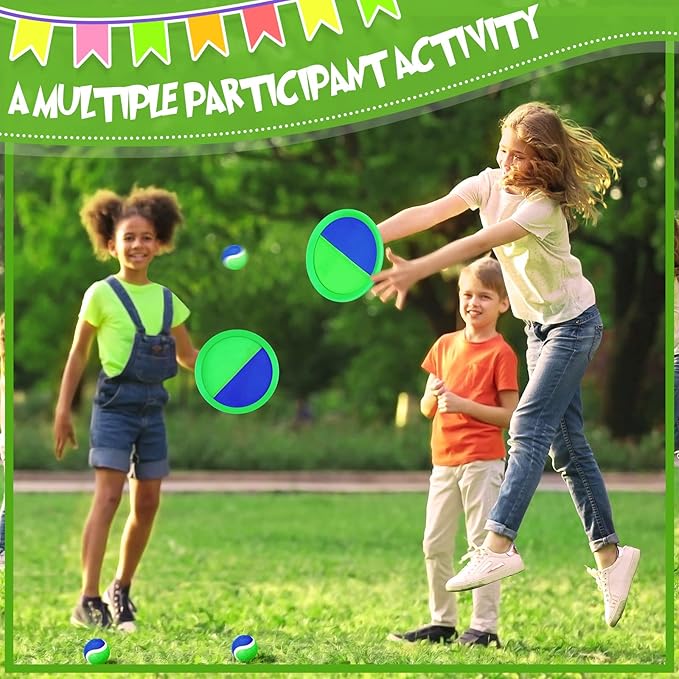 Vinsot Kids Toys Toss and Catch Game Set 40 Paddles 20 Balls