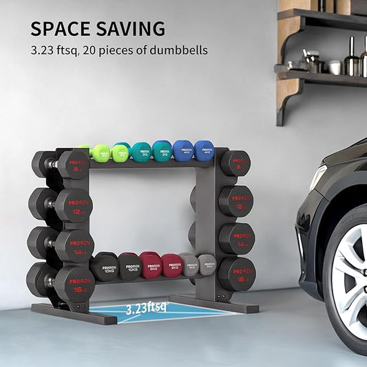 PROIRON Compact Dumbbell Rack Stand Only, Stable Dumbbell Storage Rack with Extra Long Steel Pipe Base ,Weight Rack for Dumbbells Strength Training Dumbbell Racks，Weight Rack for Home Gym Storage,Max.Weight 450 lbs.