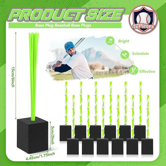Shappy 12 Pieces Base Plug Baseball Base Plugs
