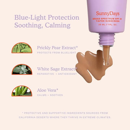 Tower 28 Beauty SunnyDays SPF 30 Tinted Mineral Sunscreen - For Sensitive Skin - 2-in-1 Facial Broad Spectrum UVA/UVB Protection + Foundation – Shade 40 RUNYON, 1 Fl Oz