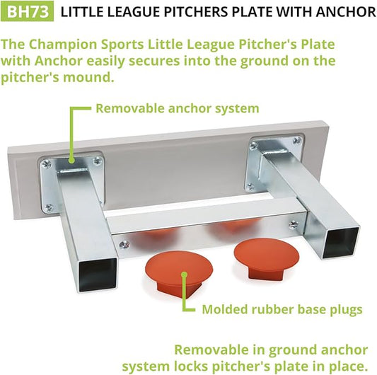 Champion Sports Official Anchor Style Pitcher’s Plate