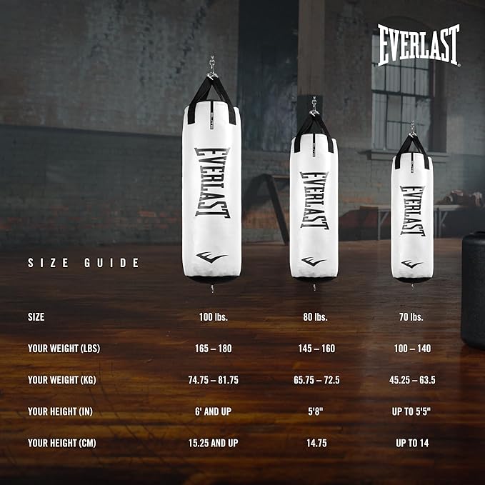 Everlast Elite 2 & Prime Punching Bag – Durable PVC Boxing Bag & Equipment for MMA, Kickboxing, Muay Thai, Home Gym Training