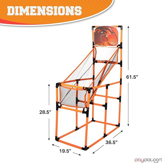 Play Platoon Kids Indoor Basketball Hoop - Arcade 4-12 Year 62 Inch 4 Balls