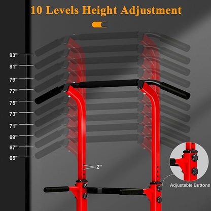 DlandHome Power Tower Dip Station Pull Up Bar