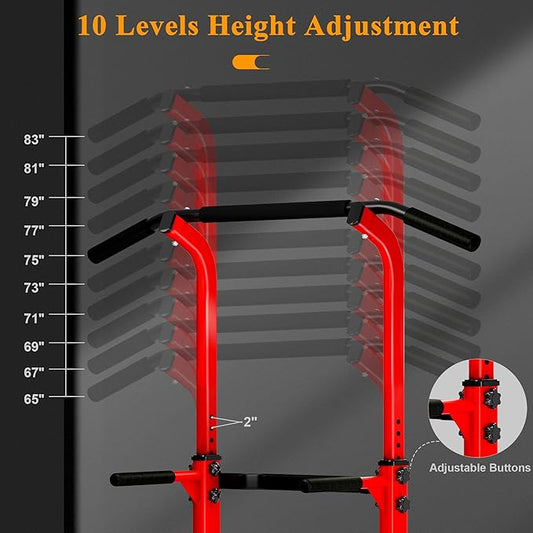 DlandHome Power Tower Dip Station Pull Up Bar