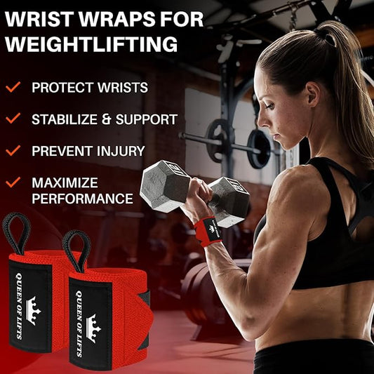TECEUM Weightlifting 18" & 12" Wrist Wraps with Thumb Loop – Heavy Duty Wrist Workout Braces for Men and Women – Ideal for Powerlifting, Strength Training, Bodybuilding