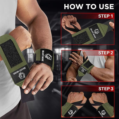 TECEUM Weightlifting 18" & 12" Wrist Wraps with Thumb Loop – Heavy Duty Wrist Workout Braces for Men and Women – Ideal for Powerlifting, Strength Training, Bodybuilding