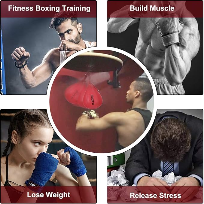 Superior Boxing Speed Bag - PU Leather Speed Punching Ball - Heavy Duty Hanging Swivel Ball for Gym & MMA Muay Thai Sports Fitness - Punching Dodge Striking Speed Reflex Ball