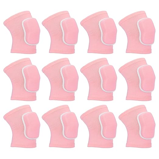 PATIKIL XS Size Protective Knee Pads, 6 Pairs Sponge Volleyball Knee Pads Breathable Dance Knee Pads Brace for Women Men Football Basketball Workout, Pink