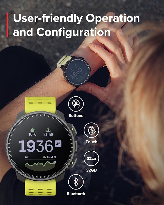 SUUNTO Vertical GPS Sports Watch, Premium Multisports Watch w/1.4 inch Touchscreen & 95+ Training Workout Analysis, Heart Rate & Sleep Tracking, 60-Day Battery Life, Dual-GNSS, Free Offline Maps, Lime
