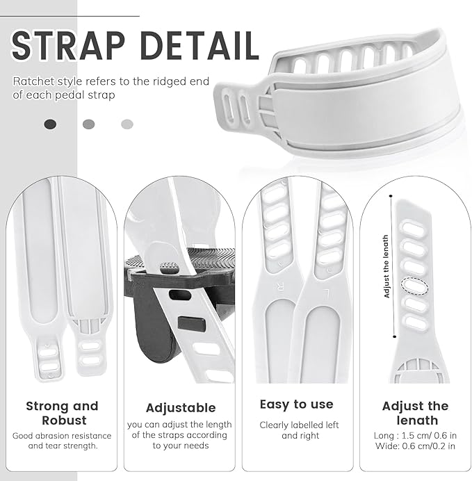 Exercise Bike Pedal Straps, Heavy Duty Adjustable Length Universal Pedal Strap Fits Most Bike Pedals Exercise Bike Bicycle Cycle for Home or Gym