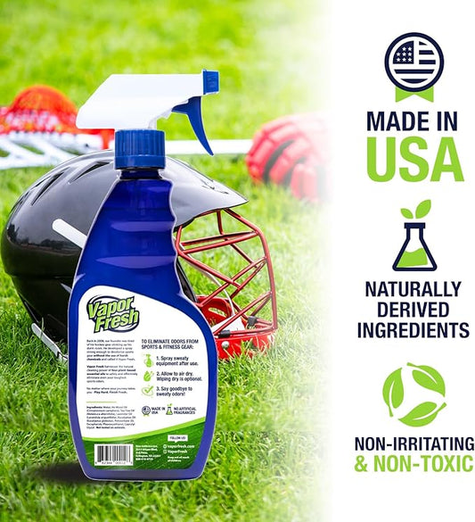 Sports Cleaner and Deodorizer - Sports Gear Odor Eliminator, Boxing Glove Deodorizer, Gym Equipment Spray, Natural and Plant Based, 16 Fl Oz (12-Pack)