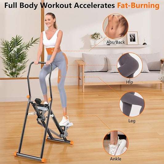 Stair Stepper Resistance Adjustable Vertical Climber Machine Ab Glute and Leg Home Cardio Exerciser