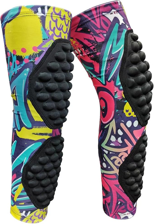 Topeter Knee Calf Padded Compression Leg Sleeve for Kids, Youth Thigh Sports Protective Shin Brace Support 1 Pair